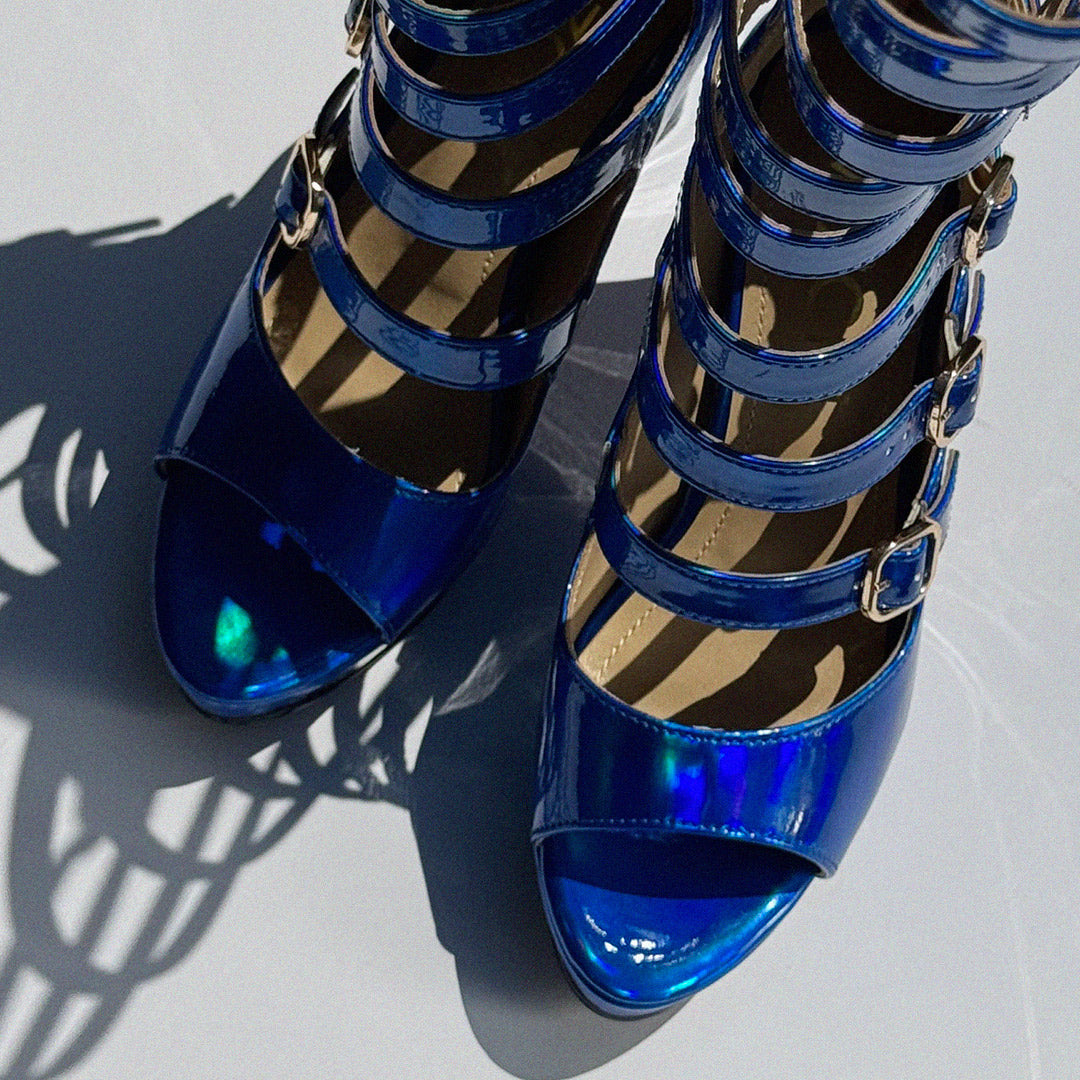 Samba Alta - Blue Knee High Boots