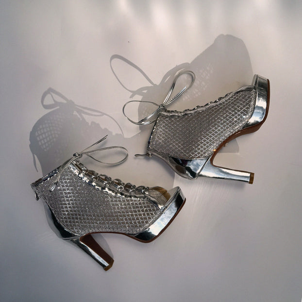 Luar Ankle - Silver Lace Up (CUSTOM ORDER)