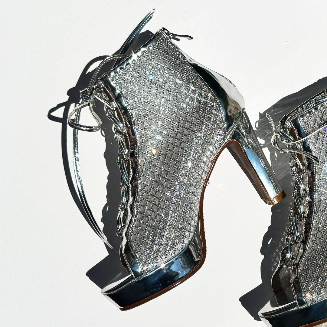 Luar Ankle - Silver Lace Up (CUSTOM ORDER)