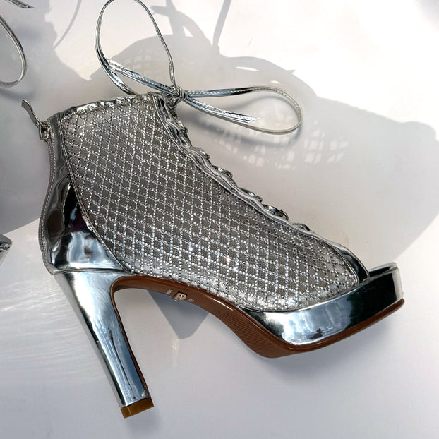 Luar Ankle - Silver Lace Up (CUSTOM ORDER)