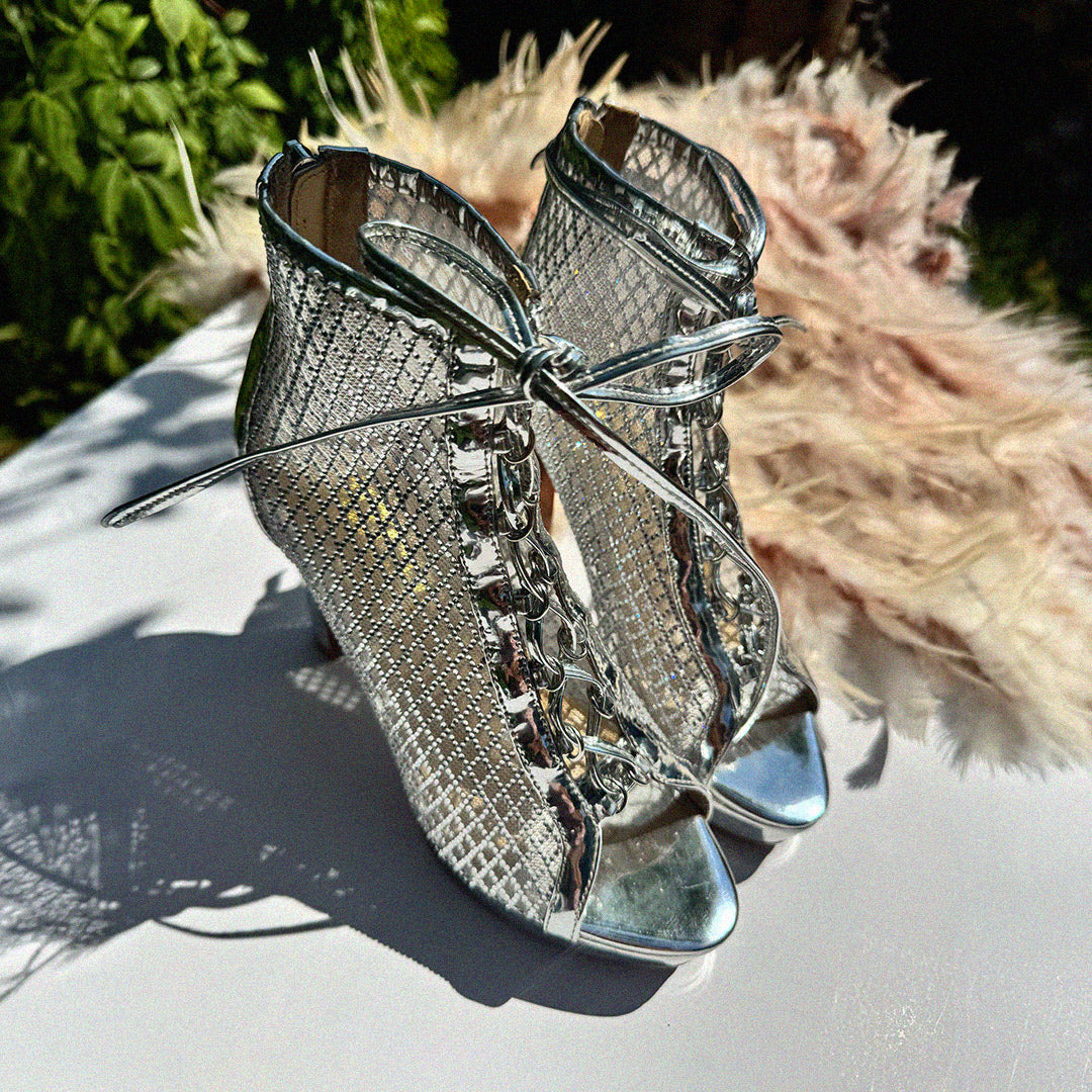Luar Ankle - Silver Lace Up (CUSTOM ORDER)
