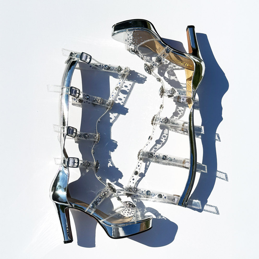 MIZCHI SAMBA DO MAR SILVER - 10/2.5cm platform heels