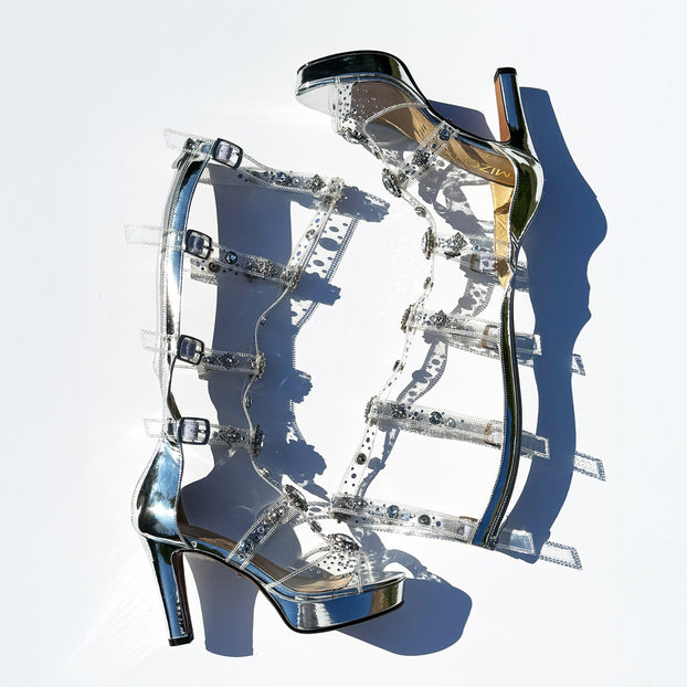 MIZCHI SAMBA DO MAR SILVER - 10/2.5cm platform heels