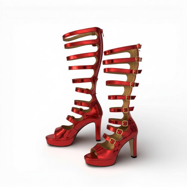 Samba Alta - Red Knee High Boots