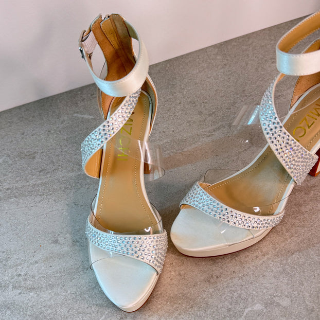 SALE EU 36 Ivory Satin - 10cm heels