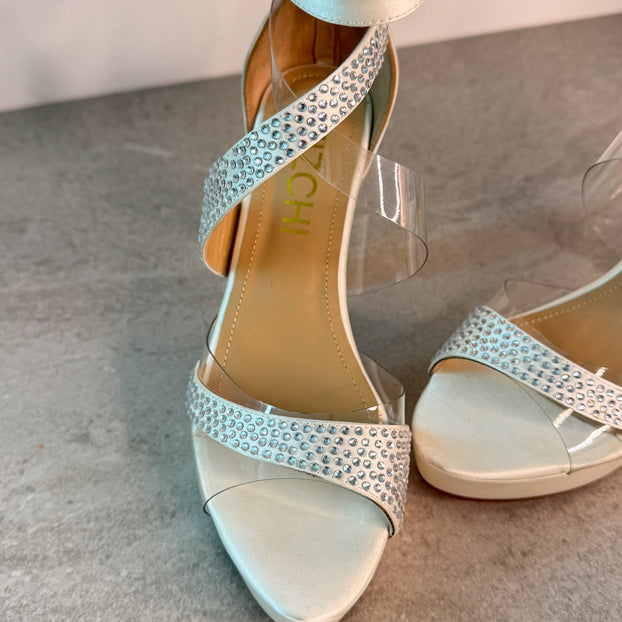 SALE EU 36 Ivory Satin - 10cm heels