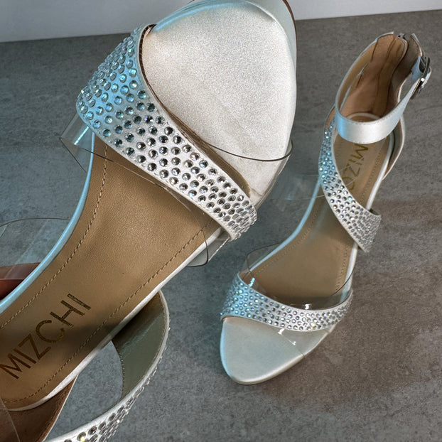 SALE EU 36 Ivory Satin - 10cm heels