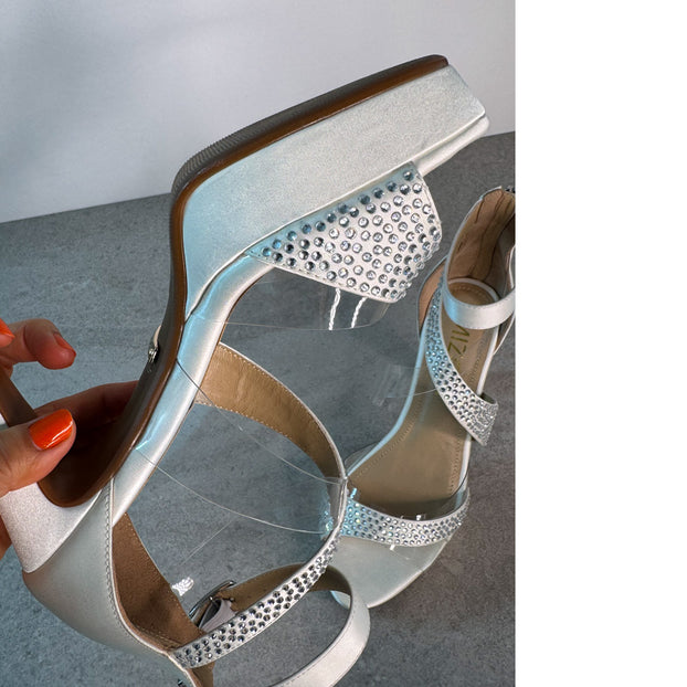 SALE EU 36 Ivory Satin - 10cm heels